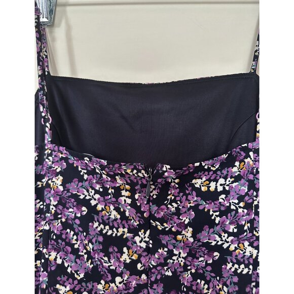 Lulu's Brynne Purple and Navy Blue Floral Print Mini Dress Size Small - Picture 7 of 7